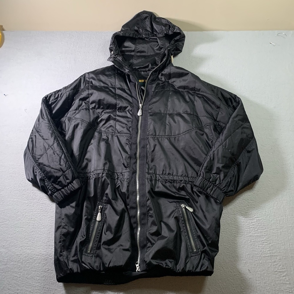 Eddie Bauer EBTEK Hooded Jacket Thinsulate Lite Loft black #0995 Women's Size S